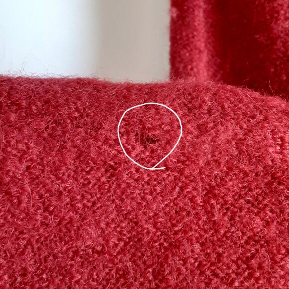 Vintage 100% Wool Red Cardigan Sweater Button Front Ornate Embroidery Holiday XL - Picture 9 of 14